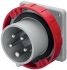 Scame IP67 Red Panel Mount 3P + N + E Industrial Power Plug, Rated At 16A, 415 V