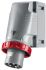 Scame IP67 Red Wall Mount 3P + E Industrial Power Plug, Rated At 64A, 415 V