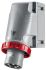 Scame IP67 Red Wall Mount 3P + N + E Industrial Power Plug, Rated At 64A, 415 V