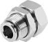Festo Bulkhead Threaded-to-Tube Adaptor, G 1/8 Female to Push In 8 mm, Threaded-to-Tube Connection Style, 578294