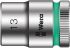 Wera 3/8 in Drive 13mm Standard Socket, 6 point, 29 mm Overall Length
