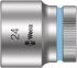Wera 1/2 in Drive 24mm Standard Socket, 6 point, 37 mm Overall Length