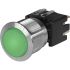 Schurter Illuminated Push Button Switch, Latching, Panel Mount, 19.1mm Cutout, DPDT, Green LED, 30 V dc, 250V ac, IP40,