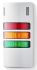 Jeladó torony LED, 3 világító elemmel berregővel, Piros/zöld/borostyán, 24 V AC/DC Borostyán, zöld, piros, halfDOME90