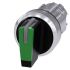 Siemens SIRIUS ACT Series 3 Position Selector Switch Head, 22mm Cutout, Green Handle