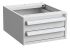 Treston Ltd Stahl Schubladeneinheit, Kleinteilemagazin Grau, 2 Einschübe, 260mm x 450mm x 520mm