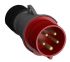 Conector de potencia industrial Macho, Formato 3P+N+E, Orientación Recta, Easy & Safe, Rojo, 415,0 V., 32A, IP44