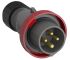 ABB, Easy & Safe IP67 Red Cable Mount 3P+E Industrial Power Plug, Rated At 16A, 415 V