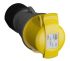 Amphenol Industrial, Easy & Safe IP44 Yellow Cable Mount 2P + E Industrial Power Socket, Rated At 16A, 110 V