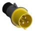 ABB, Easy & Safe IP44 Yellow Cable Mount 2P+E Industrial Power Plug, Rated At 32A, 110 V