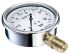 Bourdon Skalen Hydraulikmanometer 0bar ±2.5%, Ø 100mm Edelstahl Gehäuse, DKD/DAkkS-kalibriert