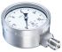 Bourdon Skalen Hydraulikmanometer 0bar ±1.0%, Ø 100mm Edelstahl Gehäuse, ISO-kalibriert