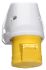 Bals IP44 Yellow Wall Mount 2P + E Industrial Power Socket, Rated At 32A, 110 V