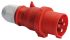 Bals IP44 Red Cable Mount 3P+E Industrial Power Plug, Rated At 32A, 415 V