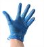 BM Polyco Shield 2 Blue Powdered PVC Disposable Gloves, Size 8.5, Large, Food Safe, 100 per Pack
