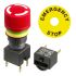 APEM A01ES-D Emergency Stop Push Button, Panel Mount, 16mm Cutout, 2NC