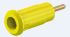 Staubli Yellow Female Banana Socket, 2mm Connector, Press Fit Termination, 10A, 600V, Gold Plating