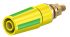 Staubli Green, Yellow Female Banana Socket, 4 mm Connector, Bolt Termination, 32A, 600V, Gold Plating