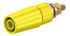 Staubli Yellow Female Banana Socket, 4 mm Connector, Bolt Termination, 32A, 600V, Gold Plating