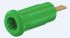 Staubli Green Female Banana Socket, 2mm Connector, Press Fit Termination, 10A, 600V, Gold Plating