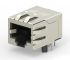 TE Connectivity 2031994 Series Female RJ45 Connector, PCB Mount, Cat6, Nickel Plated Brass Shield