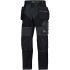 Snickers FlexiWork Black Men's Polyester Work Trousers 30in