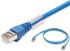 Omron Cat6a Male RJ45 to Male RJ45 Ethernet Cable, S/FTP Shield, Blue LSZH Sheath, 200mm
