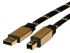 Roline USB-kábel, USB A - USB B, Fekete/Arany, 4.5m