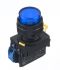 Idec, YW Illuminated Blue Extended Push Button Complete Unit, NO, 22mm Maintained Screw