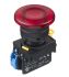 Unidad completa de botón pulsador Idec YW, color de botón Rojo, SPST, Montaje en Panel, IP65, iluminado