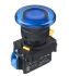Idec, YW Illuminated Blue Mushroom Push Button Complete Unit, NO, 22mm Momentary Screw