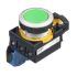 Idec, CW Illuminated Green Flush Push Button, NO, 22mm Maintained Screw