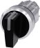 Siemens SIRIUS ACT 3SU10 Series 3 Position Selector Switch Head, 22mm Cutout, Black Handle