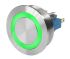 Schurter Illuminated Momentary Push Button Switch, Panel Mount, SPDT, 30.1mm Cutout, Green LED, 250V ac, IP40
