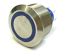 RS PRO Illuminated Push Button Switch, Panel Mount, 25.2mm Cutout, DPDT, Blue LED, 250V ac, IP67