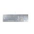 Cherry KC 6000 SLIM Tastatur QWERTZ Kabelgebunden Silber, Weiß USB, 440 x 130 x 15mm