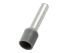 RS PRO Insulated Crimp Bootlace Ferrule, 10mm Pin Length, 1.5mm Pin Diameter, 0.75mm² Wire Size, Grey