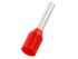 RS PRO Insulated Crimp Bootlace Ferrule, 10mm Pin Length, 2mm Pin Diameter, 1.5mm² Wire Size, Red