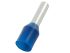 RS PRO Insulated Crimp Bootlace Ferrule, 10mm Pin Length, 2.5mm Pin Diameter, 2.5mm² Wire Size, Blue
