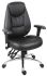 RS PRO Fekete Igen Igen Faux Leather Főnöki szék, Seat Height 45 → 55cm