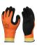 Showa 406 Orange Nylon, Polyester Cut Resistant Work Gloves, Size 8, Medium, Latex Coating