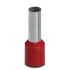Phoenix Contact Insulated Crimp Bootlace Ferrule, 12mm Pin Length, 4.6mm Pin Diameter, Red