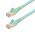 Startech Cat6a Male RJ45 to Male RJ45 Ethernet Cable, STP, Light Blue PVC Sheath, 0.5m, CMG Rated