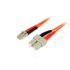 StarTech.com LC to SC Duplex Multi Mode OM2 Fibre Optic Cable, 50/125μm, Orange, 1m