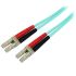 StarTech.com LC to LC Duplex Multi Mode OM4 Fibre Optic Cable, 50/125μm, Aqua, 1m