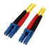 StarTech.com LC to LC Duplex Single Mode OS1 Fibre Optic Cable, 9/125μm, Yellow, 1m
