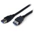 Cable USB 3.0 Startech, con A. USB A Macho, con B. USB A Hembra, long. 2m, color Negro