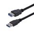 Cable USB 3.0 StarTech.com, con A. USB A Macho, con B. USB A Hembra, long. 1m, color Negro