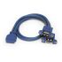 StarTech.com Female 20 Pin Connector to Female Mountable USB A, 500mm, USB 2.0 Cable