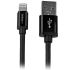 Cable USB 2.0 StarTech.com, con A. USB A Macho, con B. Conector Lightning Macho, long. 2m, color Negro